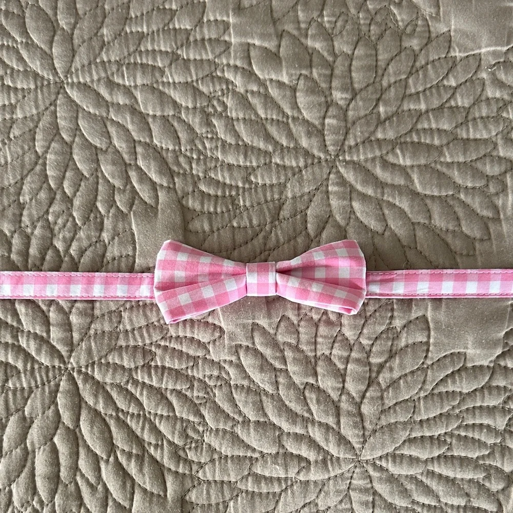 Janie and Jack Pink Checkered Kids Bow Tie